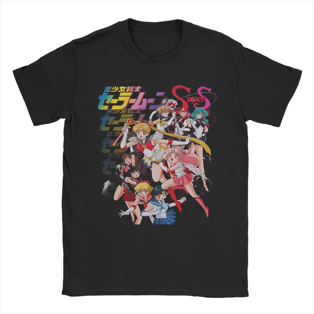 Sailor Moons Grösste Abenteuer T-Shirts Unisex Damen Baumwolle Humorvolle T-Shirts Rundhals T-Shirt Kurzarm Tops Geschenkidee
