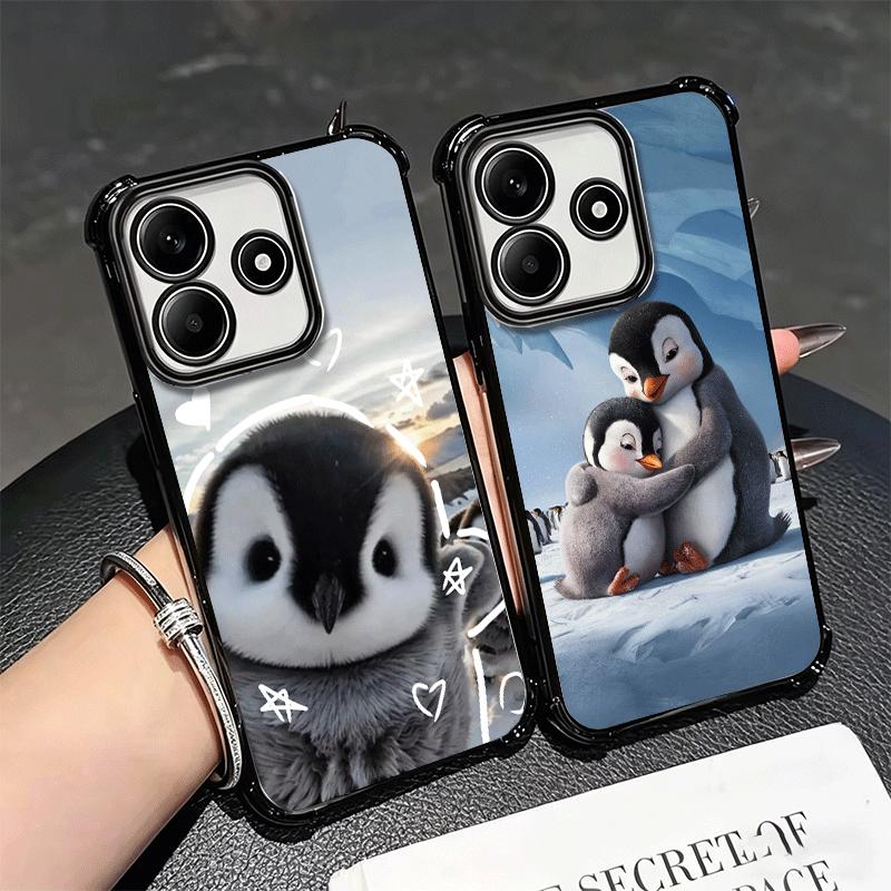 Penguins Love At The North Pole Soft Phone Case For Xiaomi Redmi Note 14 15 Pro Plus 13 12 11S 11T 5G 10 9S 9 Plating Anti-Fall