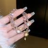 Handmade Cats Eye Stone Double Layer Bracelet With Pearl Accents Geometric Design Vintage Chic Womens Jewelry