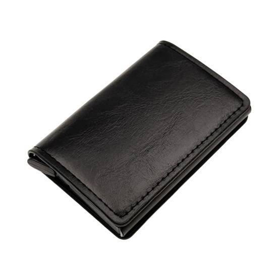 Men Pop-up Wallet RFID Blocking Card Holder Anti-Theft Slim Aluminum Alloy Wallet Pocket Wallet for Cash Credit Cards