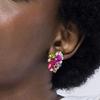 Boucles d'oreilles - LUXENTER - Mutaj - Or jaune 18k - Cristal violet - 25,7 mm