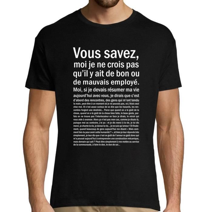 T-Shirt Homme - Bonne ou Mauvais Employé - Noir - Manches Courtes - Col Arrondi