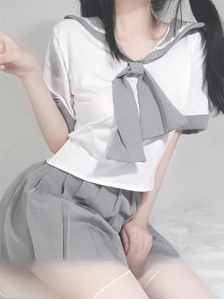 Sexy Dessous Schulmädchen Japanischer Stil Neujahr Babydoll Frauen Sexkostüme Erotisches Sexy Kleid Kurzer Mini Weißer Rock Unterwäsche