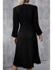 2024 European & American Round Neck Slim Fit Long Sleeve Split Dress for Autumn/Winter Women's Fashion