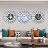 Living Room Home Wall Decoration Wall Clock Set Southeast Asia Antique Frame Hollow Clock Font Clear Quartz Clock