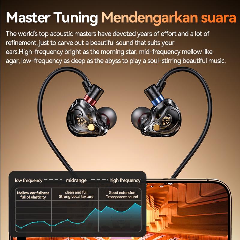 Gaming Earbuds 9D Surround Sound Type C&3.5mm Wired Earphones In Ear Headphones Noise reduction Headsets for Samsung In HD Mic