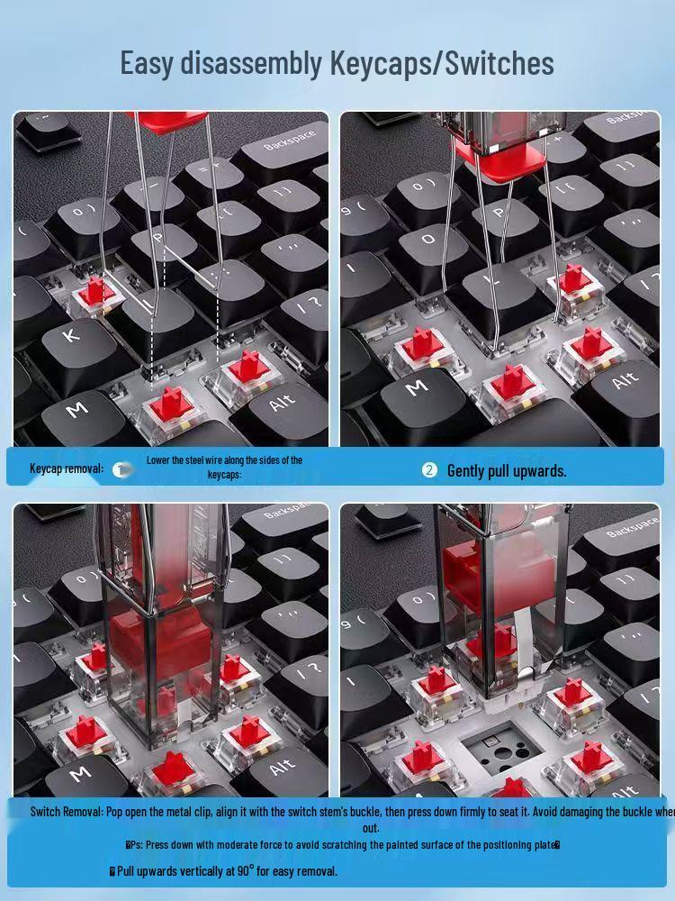 2-in-1 Keycap and Switch Puller for Hot-Swappable Mechanical Keyboards - Key Removal and Cleaning Tool