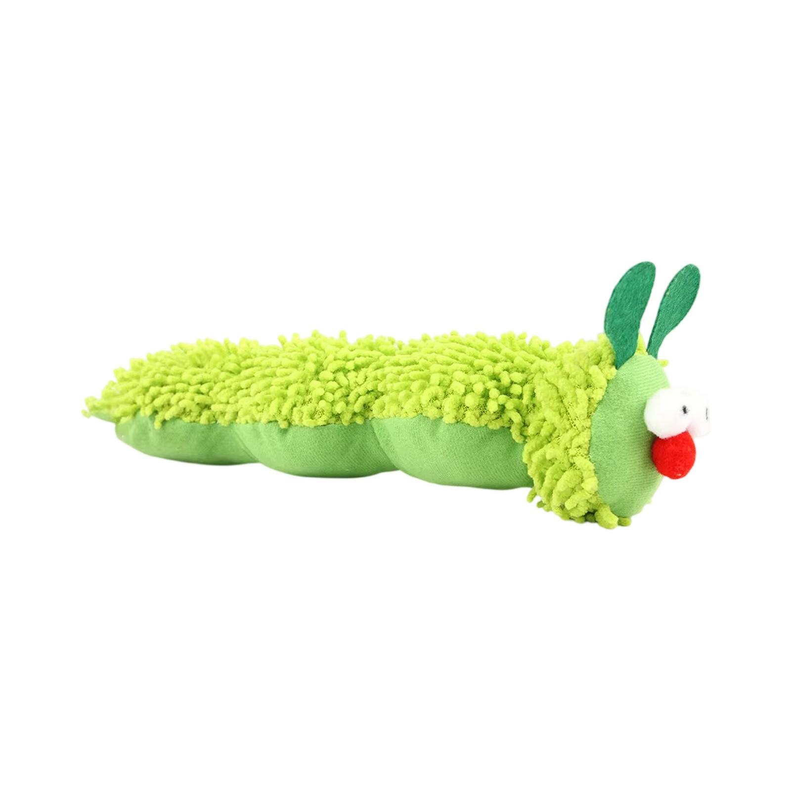 Catnip Caterpillar Toy Interactive Plush Pillow Resistant Toy зелёный