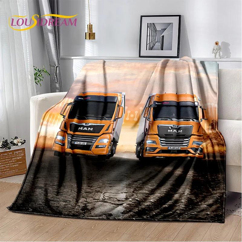 MAN Truck Lorry 3D Printing Soft Flannel Blankets,Throw Blanket Comfortable Blanket for Picnic Beds Sofa Home Bedroom Gifts Kids