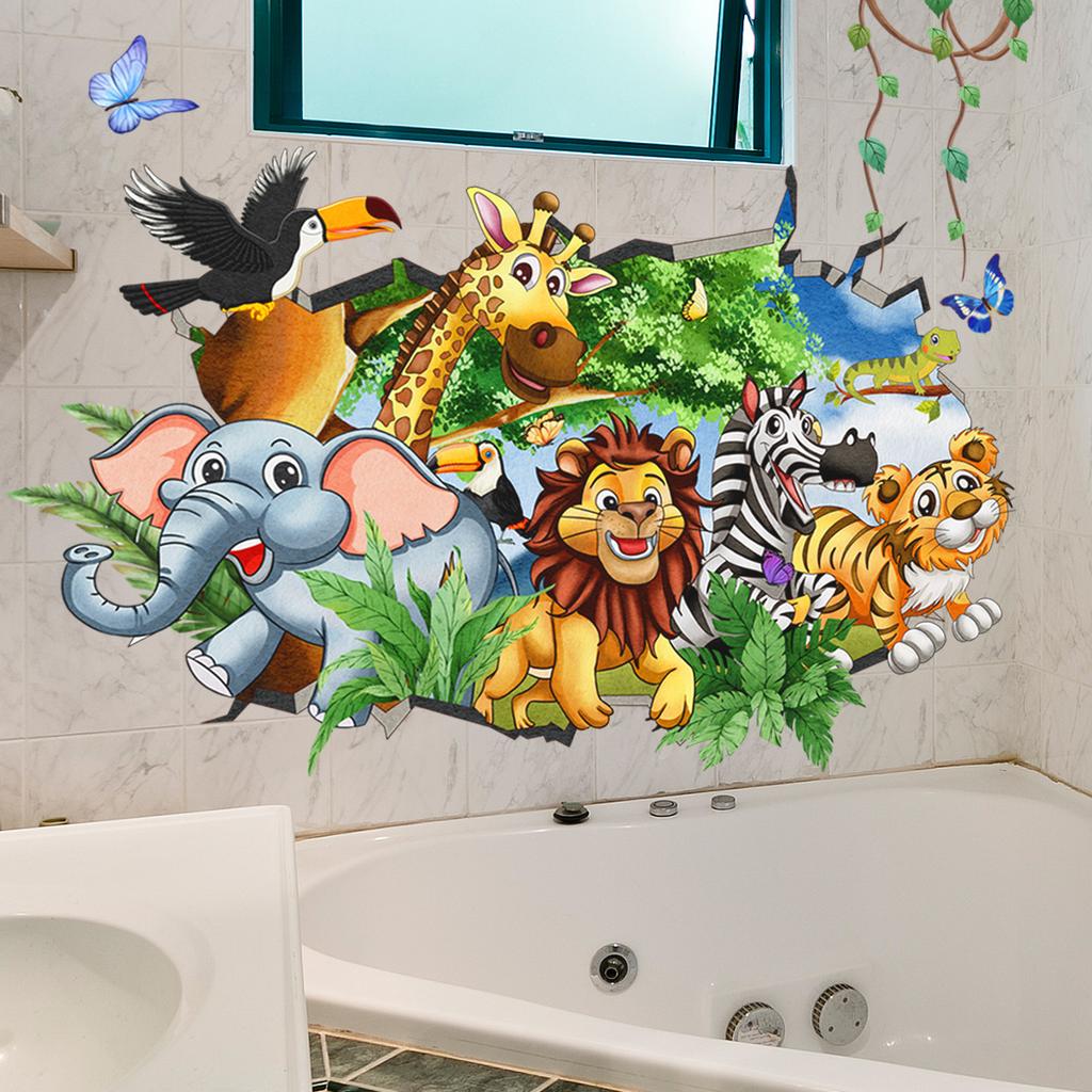 Atw6114 Tier Kreative Wand 3D-Effekt Wandaufkleber Wohnzimmer Hintergrundwand Dekorative Wandaufkleber Selbstklebend