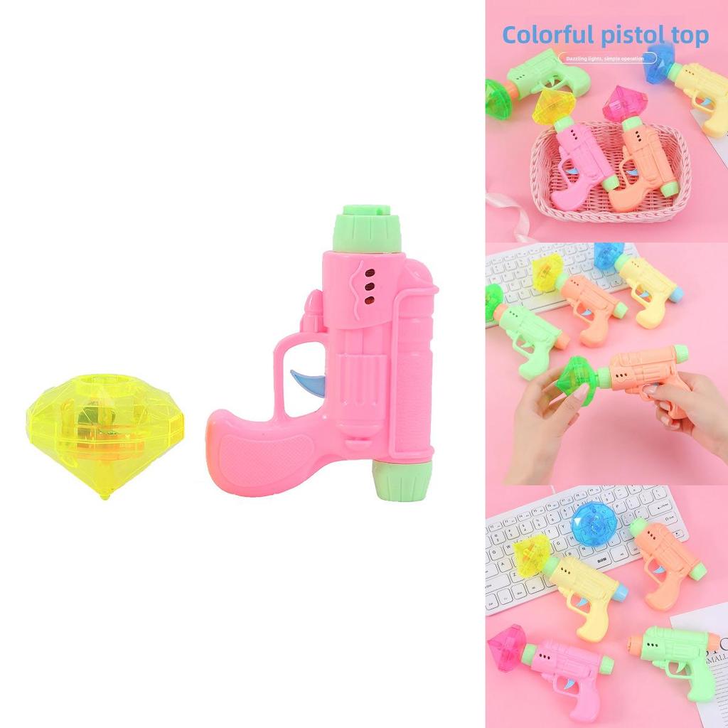 Childrens Plastic Flying Disk With Flashing Spinner And Launcher For Outdoor Play
