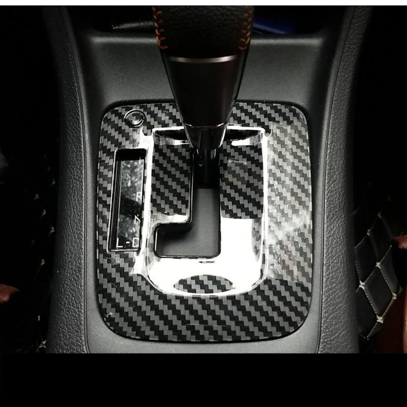 For Subaru XV Forester 13-18 LHD 1x Interior Car Carbon Fiber Gear Shift Cover Frame Sticker