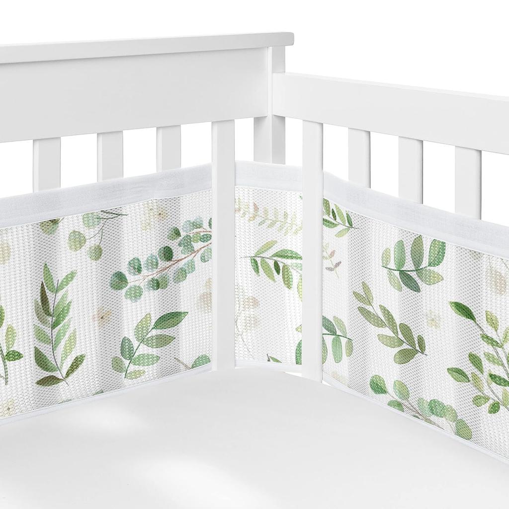 Breathable Mesh Crib Liner for Standard-Size Cribs (1 Panel 340x30 cm + 1 Panel 160x30 cm)
