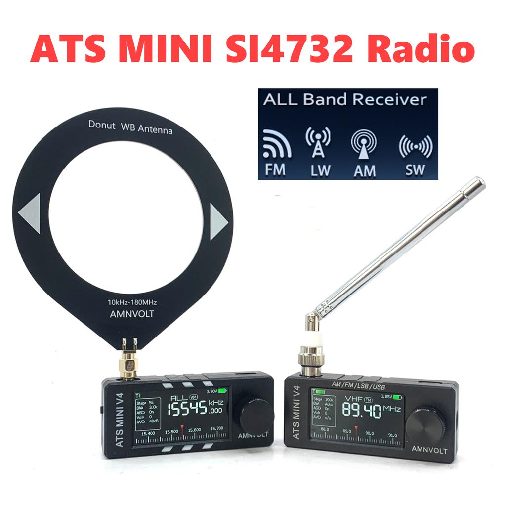 NEW AMNVOLT V4 ATS MINI SI4732 Radio ESP32-S3 SI4732 DSP Radio FM AM SSB LSB USB Receiver Mini Pocket Radios for Indoor Outdoor