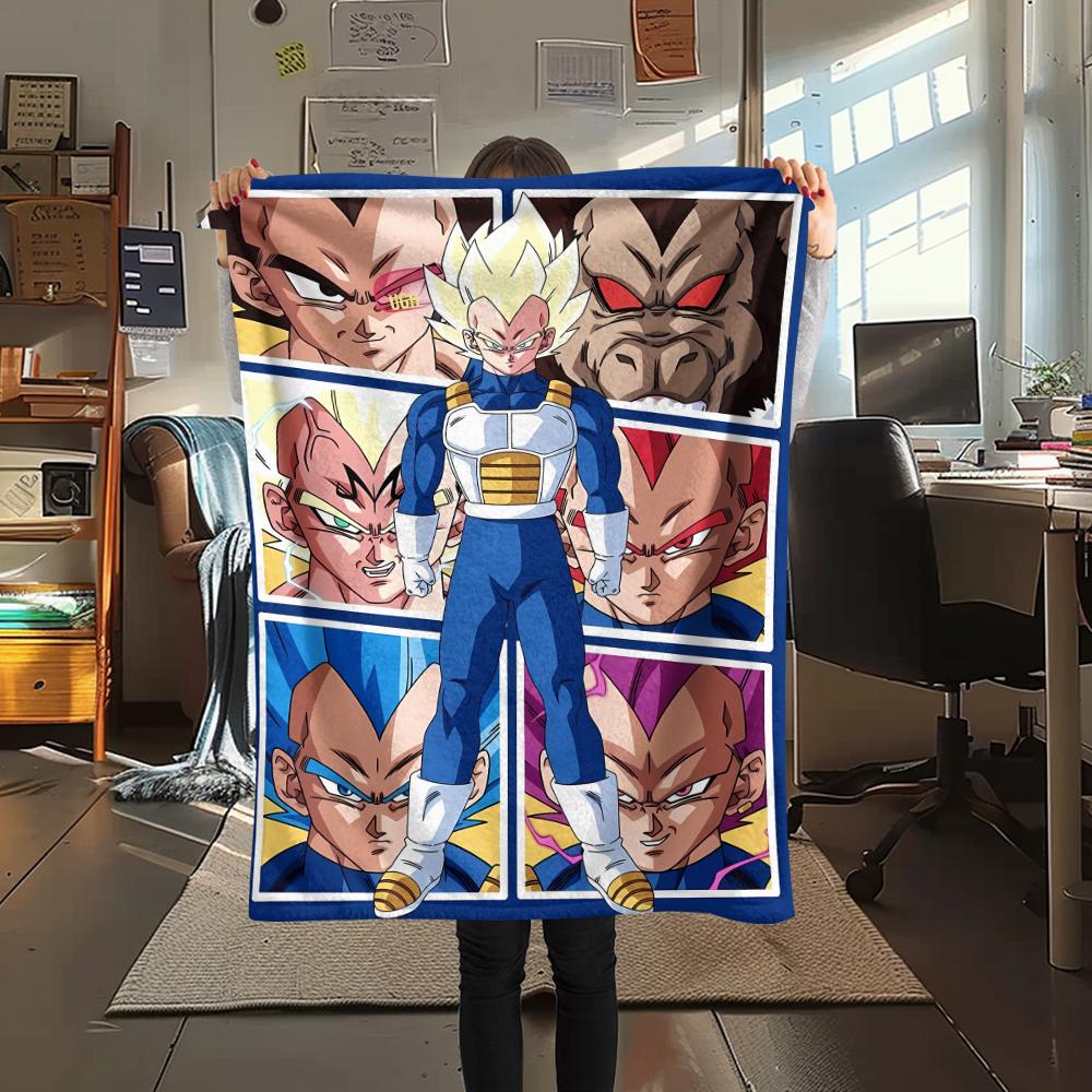 

Фланелевое одеяло с принтом персонажей Dragon Ball, Высококачественное, Удобное для всех сезонов, Декор для дома, Тепло и уют, Идеально для рождественских подарков 80cm x 120cm