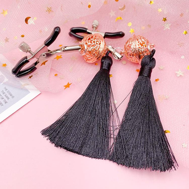 Tassel Palace: Wearable Nipple Clamps with Charms - Erotic SM Accessories for Women