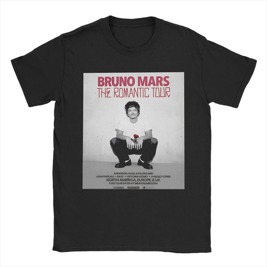 Bruno Mars The RoUnisextic Flower T Shirt Unisex Pure Cotton Novelty TShirts Crew Neck Tee Shirt Short Sleeve Tops Birthday Gift