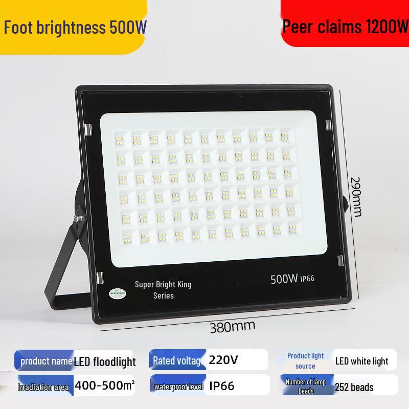 Ultra-Bright High-Power LED Floodlight for Outdoor Stadium and Construction Site Lighting
