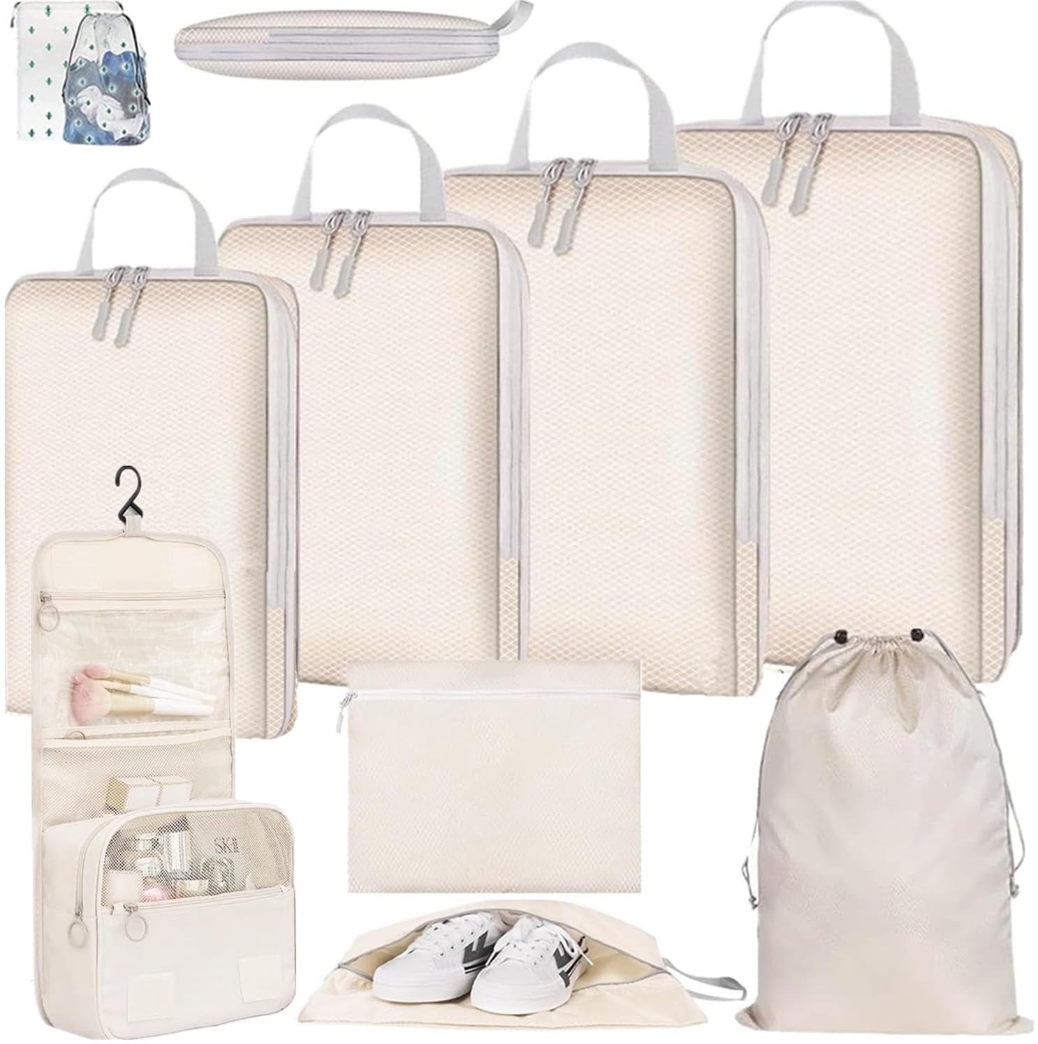

Travel Compression Pouch Set, 10-Piece Set [2025 Latest Model] Travel Compression Bags, Packing Pouches, Adjustable Space, Saves Approximately 60% of