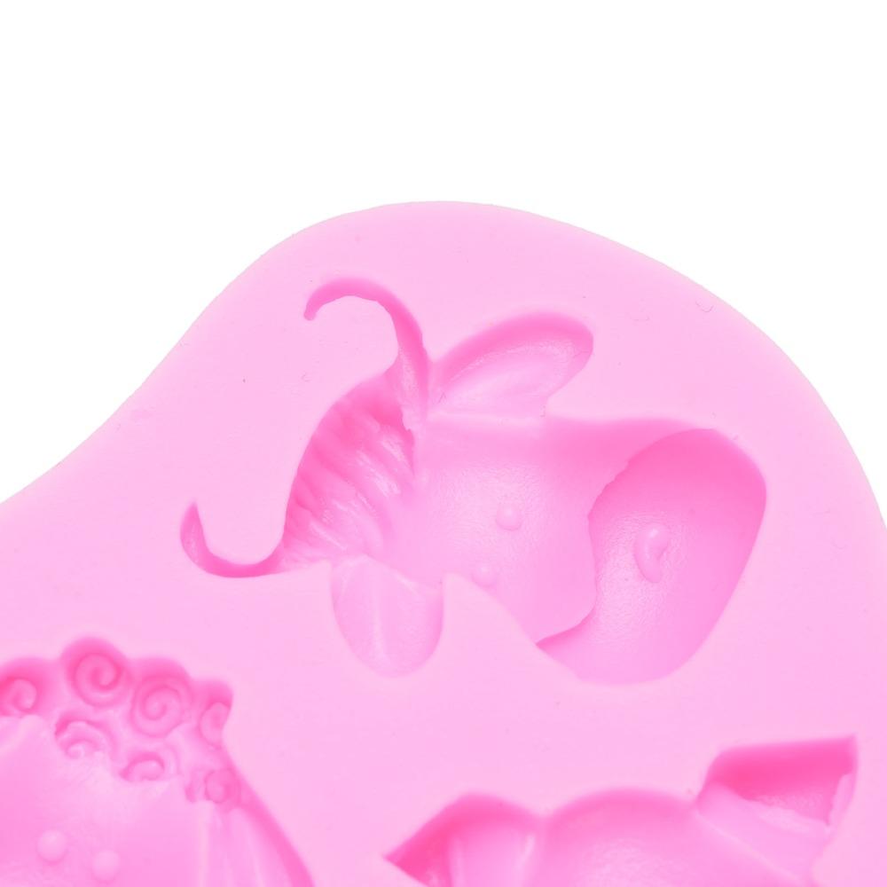 3pcs Non Stick Farm Animal Silicone Molds Mixed Shape Cake Decoration Molds  For DIY Cake Fondant