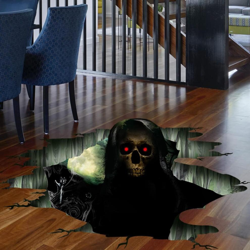 3D Halloween Wall Decals Removable, Skeleton Halloween Wall Stickers Halloween Floor Decals, Scary Wall Decals Stickers Decorations for Bedroom