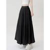 Elegant Purple Chiffon Pleated Half Skirt for Women, Summer High Waist Slim A-line Umbrella Long Swing Skirt