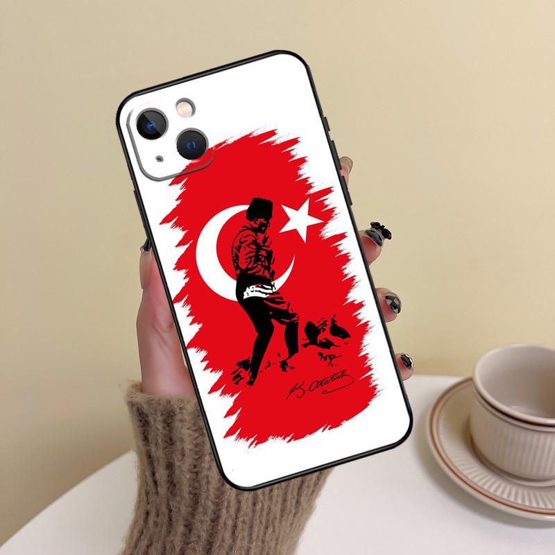 Turecká vlajka Atatürka Pouzdro na telefon Pro iPhone 14 Pro Max 17 Air 16 15 11 12 13 Pro Max mini 16 Plus 16e Kryt Funda