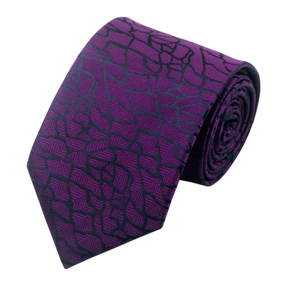 Hi-Tie Mens Silk Tie Purple Necktie Handkerchief Cufflinks Set for Party Wedding Business