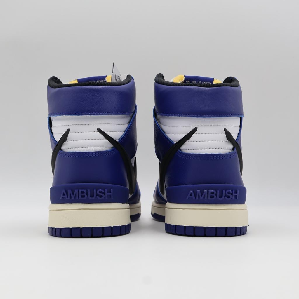 CU7544-400 Nike Dunk High AMBUSH Deep Royal Blue Pale Ivory White (Men's)