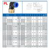 5PCS Pneumatic Air Connector PL 4 6 8 10 12mm Thread 1/8 1/4" 3/8" 1/2" Trachea Elbow Air Hose Fittings Quick Connector