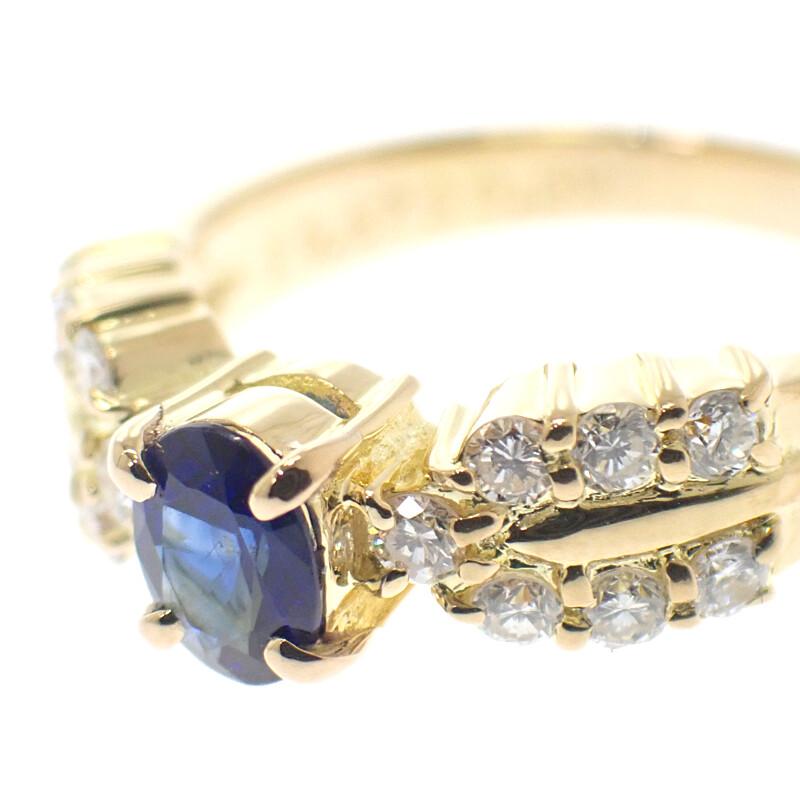 no brand  #8(JP Size) ring blue K18 yellow gold Women