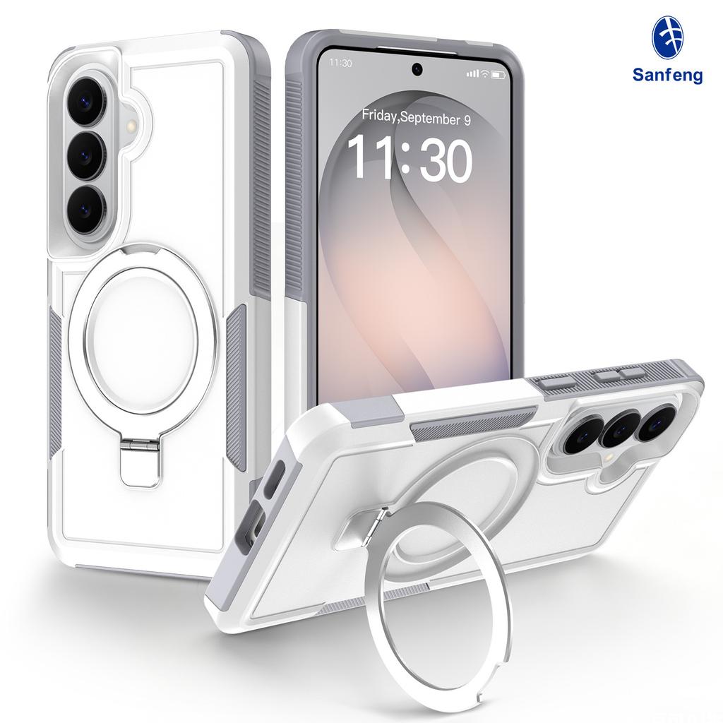 Samsung's New Model Is Suitable for S26 Rotating Bracket, Mobile Phone Case, Magnetic Suction S25 Ultra Anti-drop Three-in-one Protective Case.
