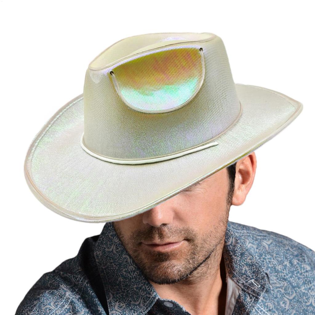 Glowing Light Bar Hat Wireless Disco Luminous Led Flashing Neon Western Cowboy Hat Party Supplies Bride Cowgirl Hat