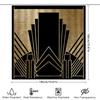 Art Deco Duschvorhang Geometrisches Muster Badezimmer Dekor Vintage Schwarz Gold Maximalistischer Hintergrund Waschbar Moderne Heimtextilien