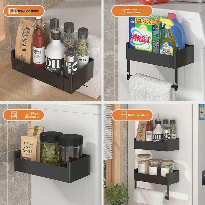 Magnetický kuchyňský stojan bez děrování: Vícevrstvé, pevné a nosné úložné systémy s tyčemi.