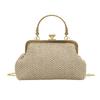Retro Clip Shell Bag 2025 New Straw Simple Casual Handbag Shoulder Bag Messenger Bag Fashion Women's Bag