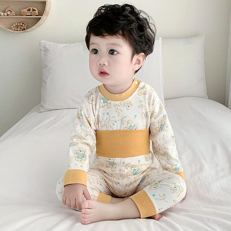Newborn High Waist Cotton Pajama Set - Belly Protection and Autumn Bottoms