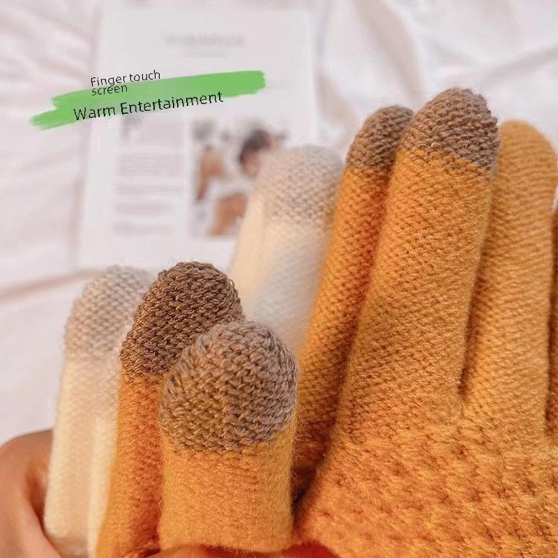 Pineapple Style Imitation Cashmere Plush Touchscreen Gloves