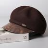 British Retro Beret Women's Wool Felt Hat Painter Hat Autumn and Winter Warm Forward Hat Octagonal Hat