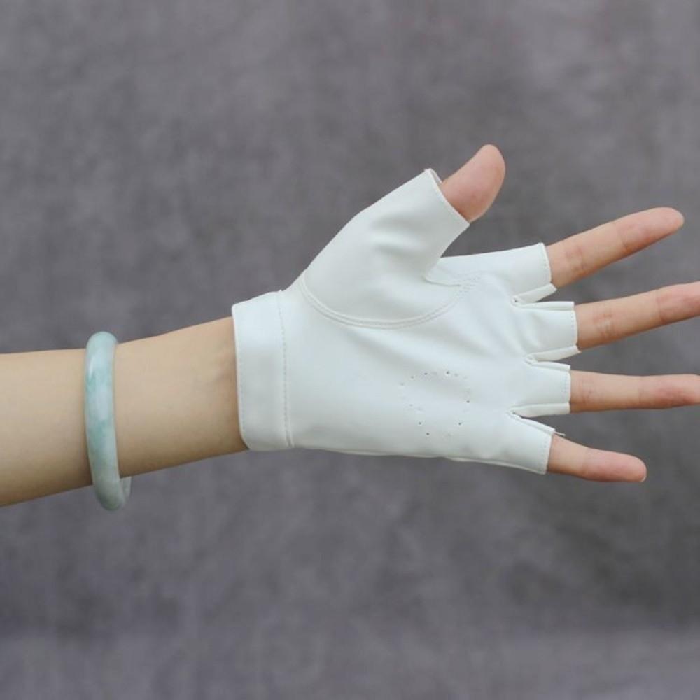 Solid Color Y2k Leather Gloves Harajuku Half Finger Mittens Women Leather Gloves Motorcyclist