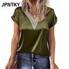 JPNTKY Women's Fashion Casual V-Neck Short Sleeve Blouses & Shirts