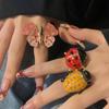Vintage Enamel Rhinestones Insect Ring Fashion Statement Alloy Finger Ring Handcrafted Women’s Party Accessories