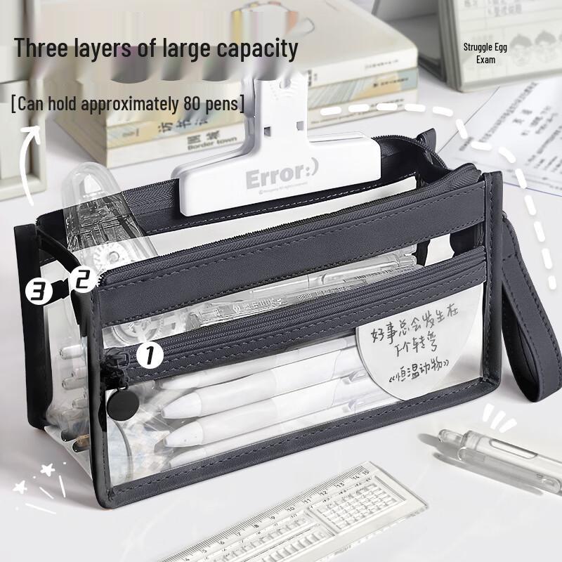 ShuXing Transparent Large Capacity Exam Pencil Pouch