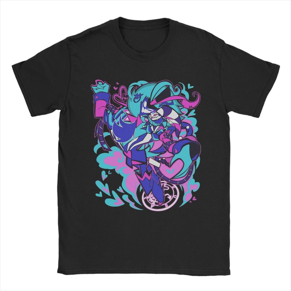 Men T-Shirt Ozzie X Fizzarolli Hazbins Hotels Vintage Pure Cotton Tee Shirt Short Sleeve T Shirts O Neck Tops 4XL 5XL 6XL