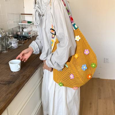 Große Kapazität Hohlstricktasche Damen Sommer 2025 Neue Vielseitige Schulter-Einkaufstasche Gewebte Tragetasche