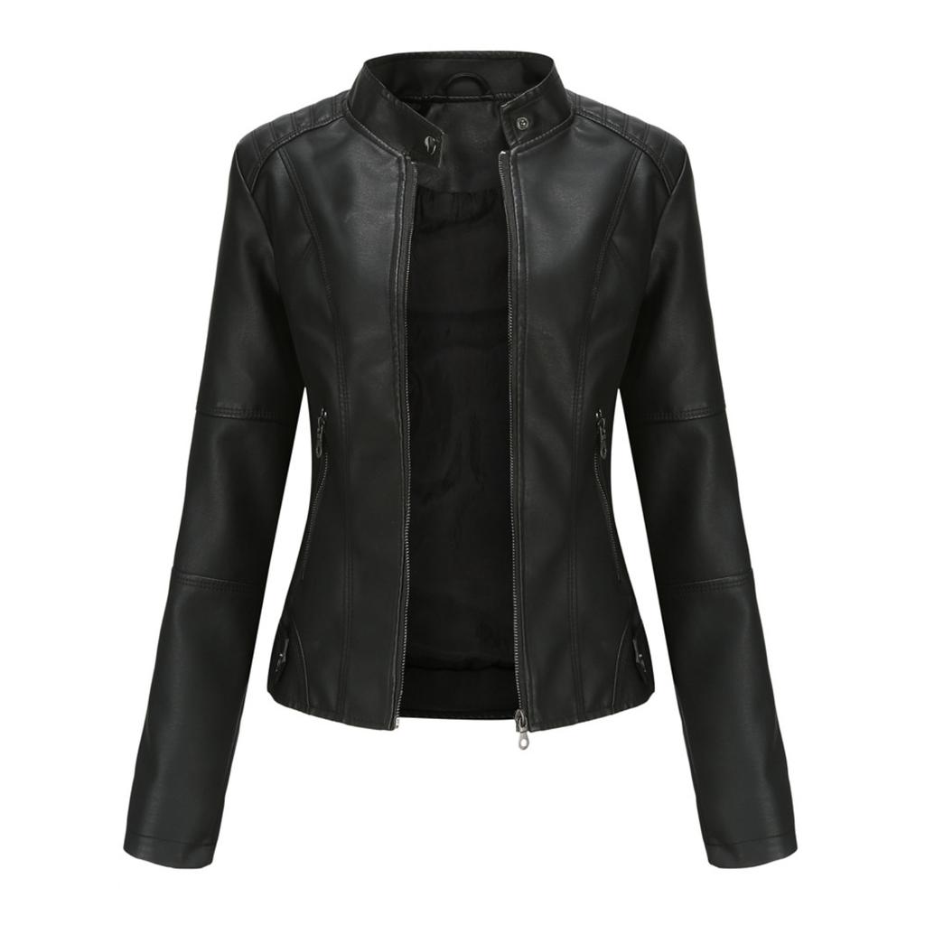 Women's Leather Jacket Slim Fit Jacket Leather Jacket