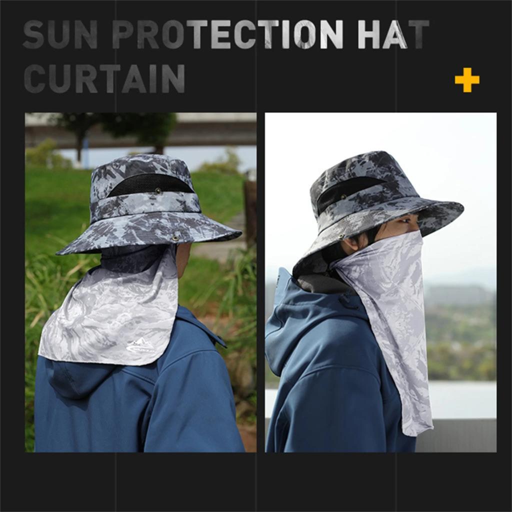 Summer Sun Protection Hat for Outdoor Fishing Cycling Breathable UV Sun Protection High Elastic Neck Protection Men's Headscraf