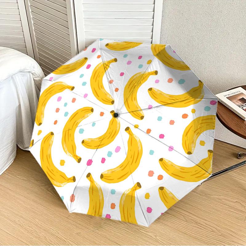 

1pc Bananas Automatic Folding Umbrella - Portable Collapsible Design, 8-Rib Iron Frame, Playful Design yy251215220