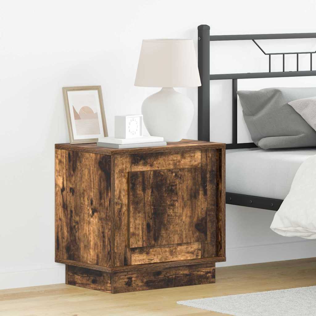 Nightstand Set of 2 Smoked Oak 44 x 34.5 x 45 cm