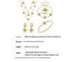 18K Gold Plated Stainless Steel Jewelry Set with Zirconia - Necklace, Bracelet, Earrings - European American Fashion Style.